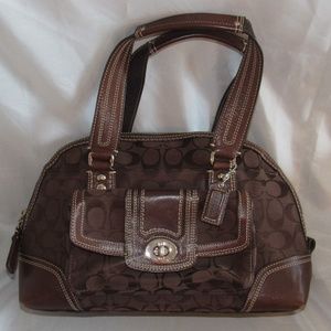 Brown Fabric Coach Handbag